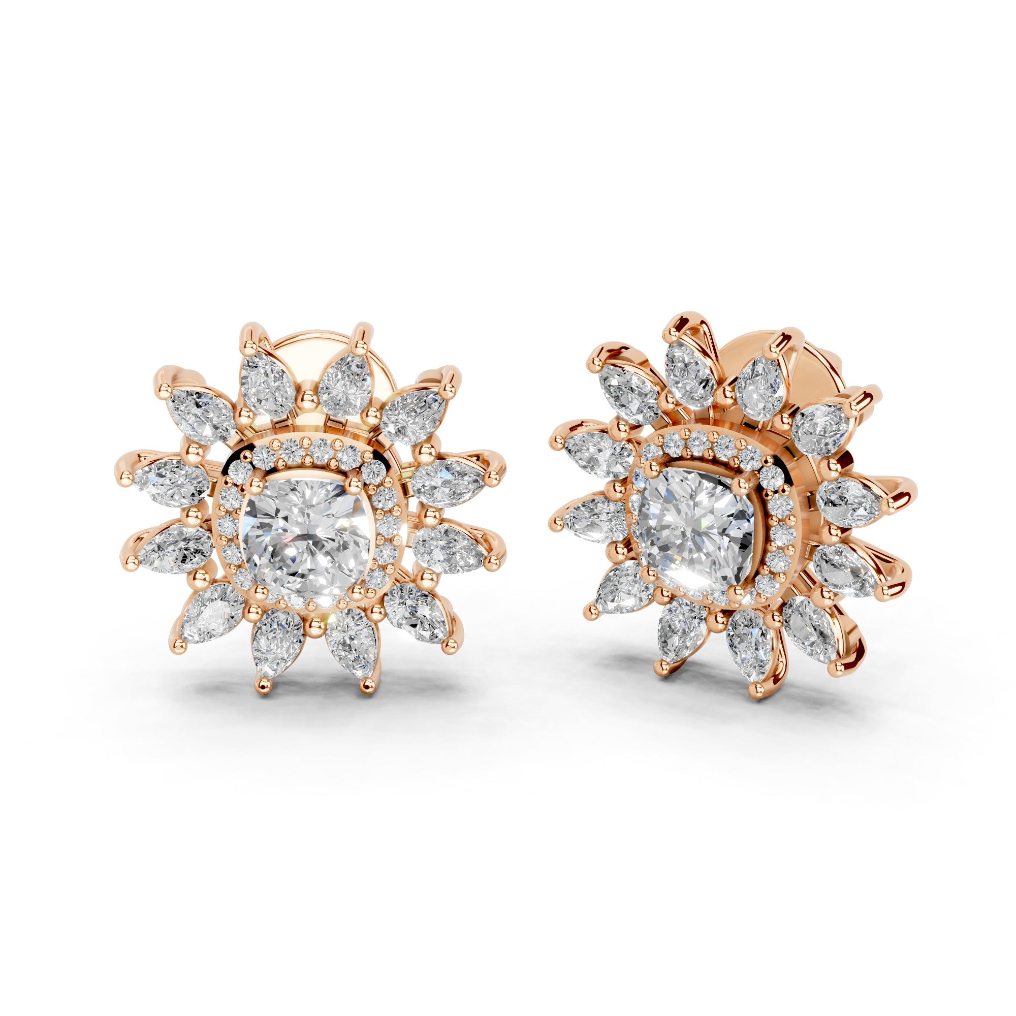 Radiant Bloom Diamond Earrings