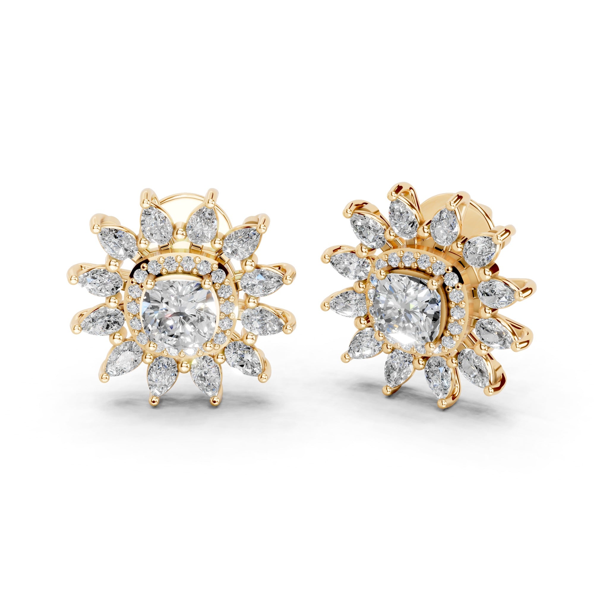 Radiant Bloom Diamond Earrings