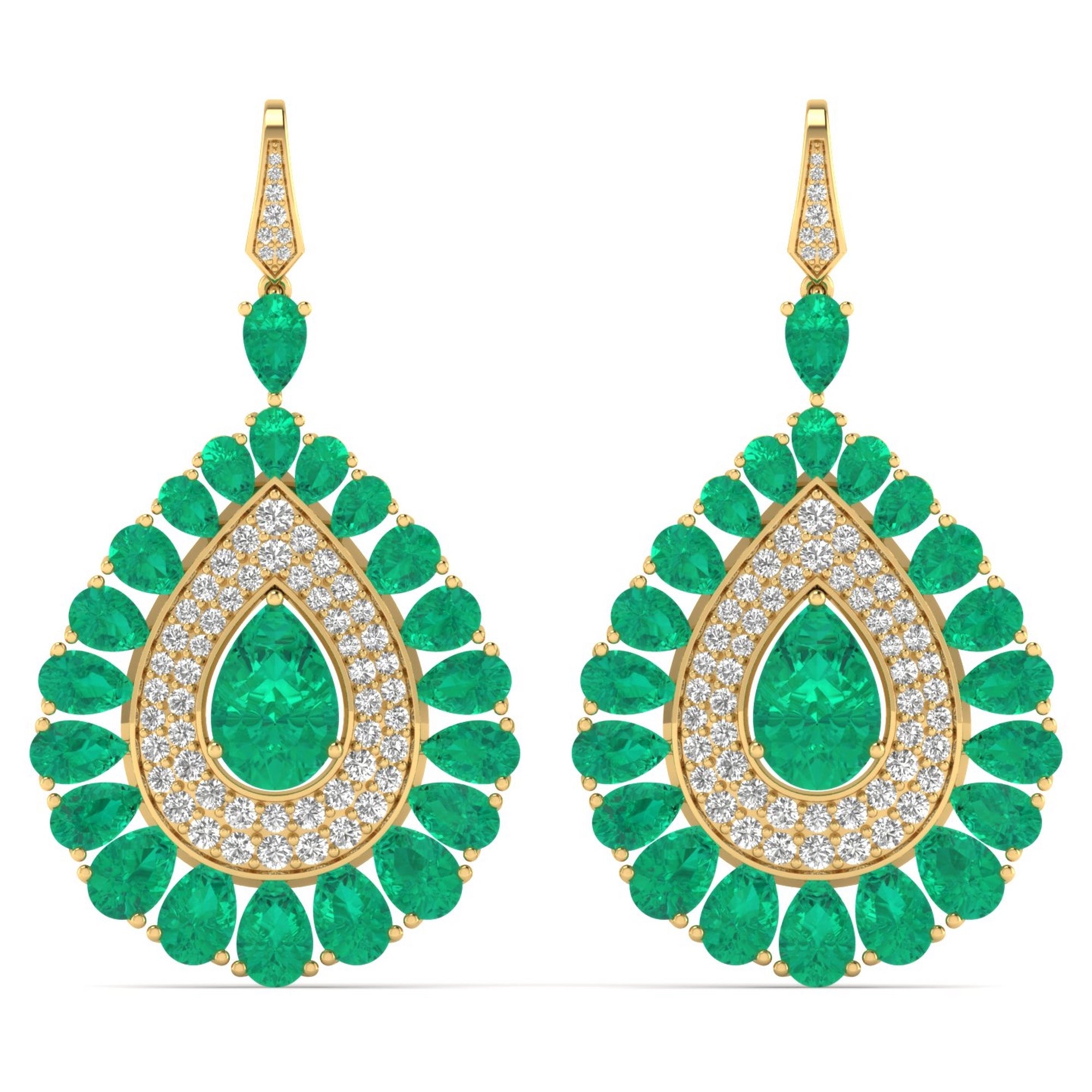 Regal Emerald Teardrop Earrings