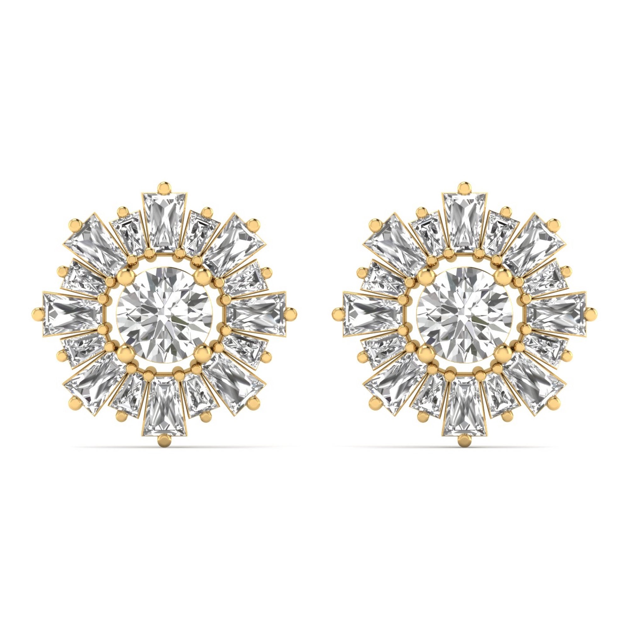 Regal Sunburst Diamond Studs